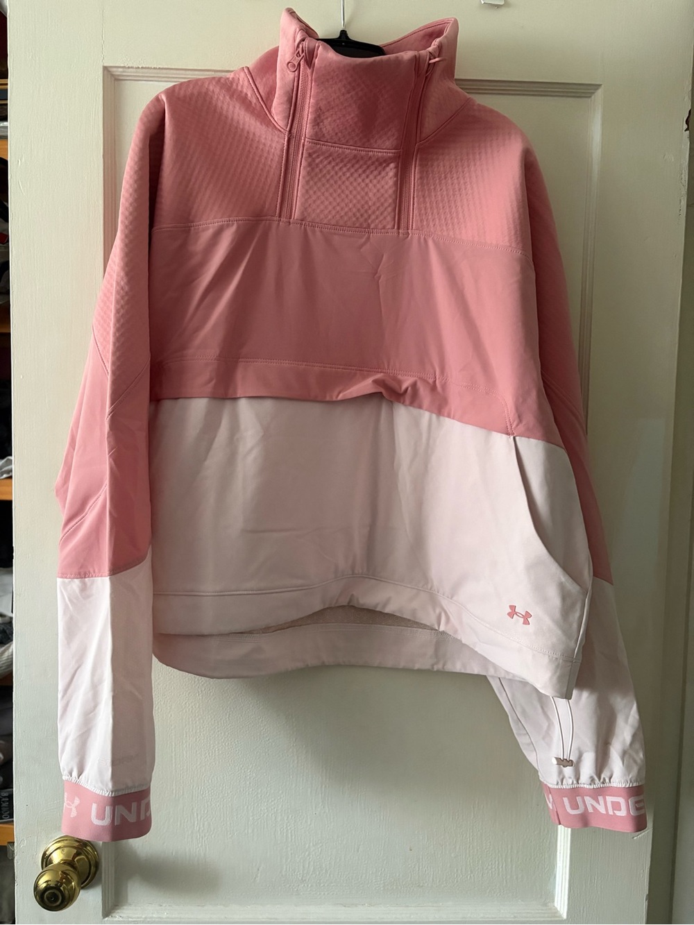 Under Armour Pink and Light Pink Women's Colorblock Pullover Jacket